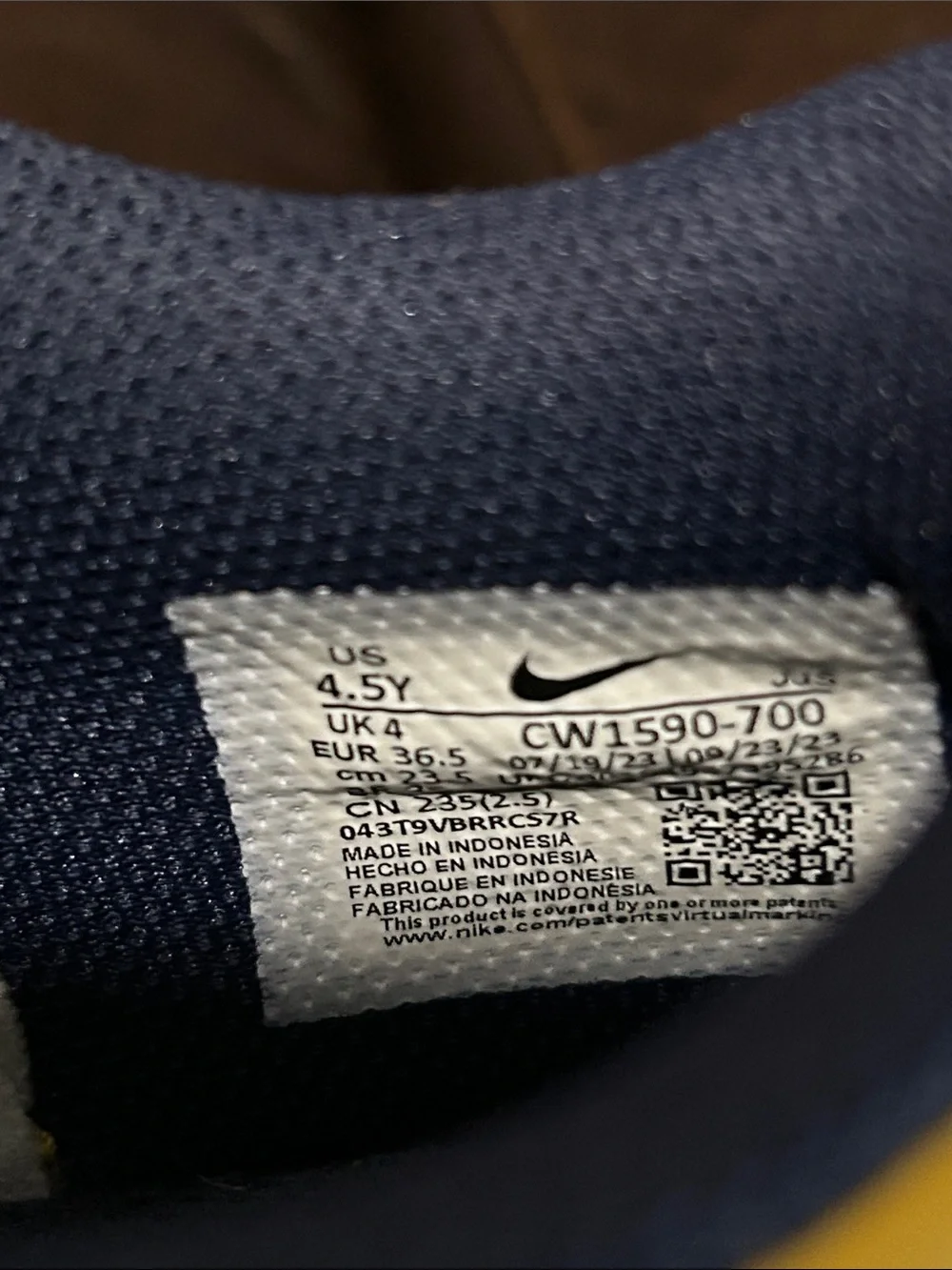 Nike Kids Low Dunk Sneakers in Yellow and Navy Blue